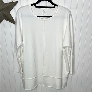 SPANX Women's White Perfect Length Dolman Sleeves Sweatshirt Size Large